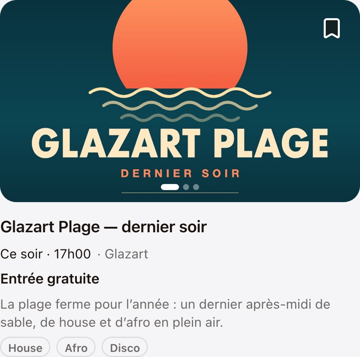 Glazart Plage — dernier soir, Glazart